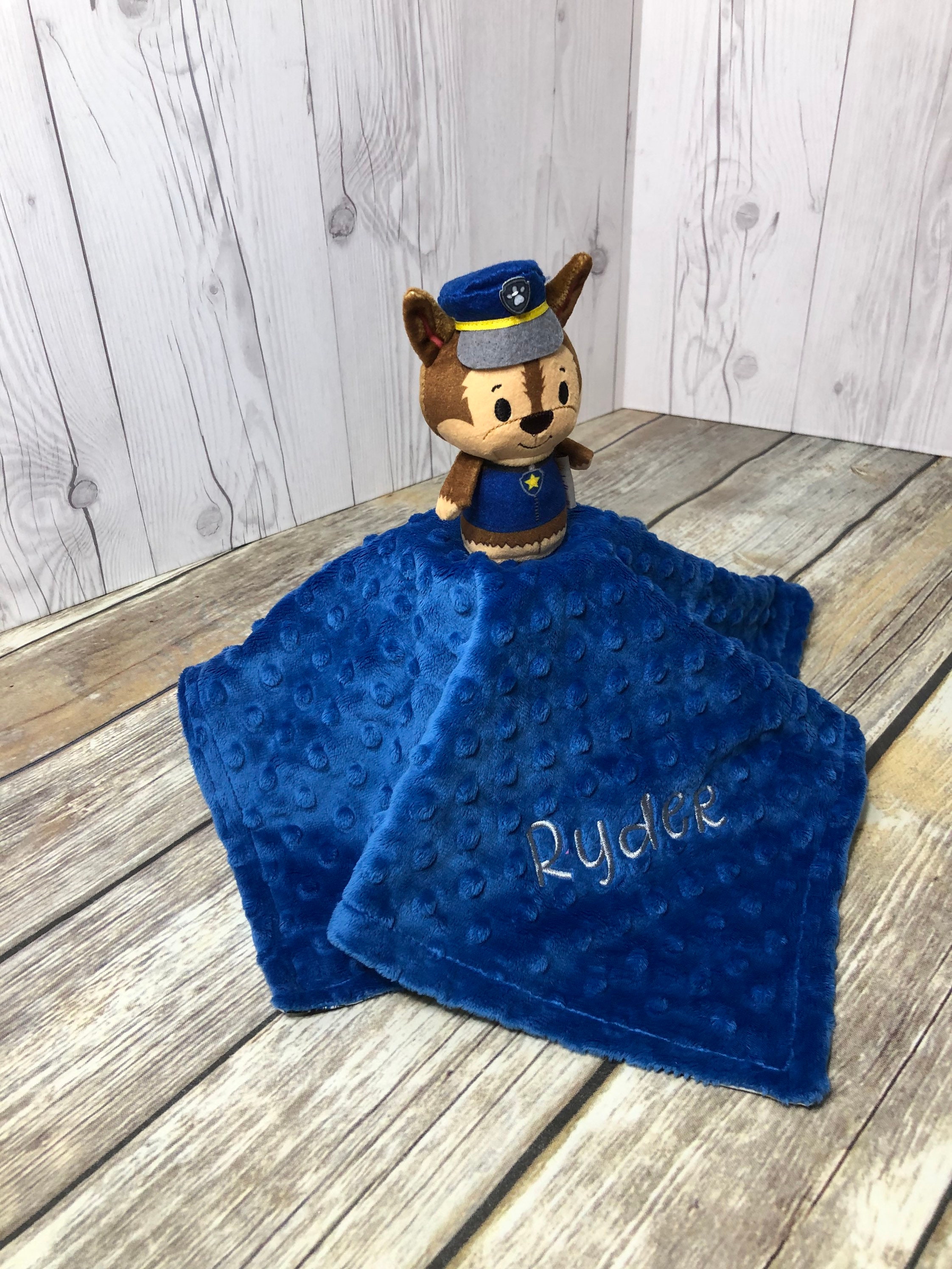 Chase Paw Patrol Lovey Security Blanket Chase Plush Baby Etsy