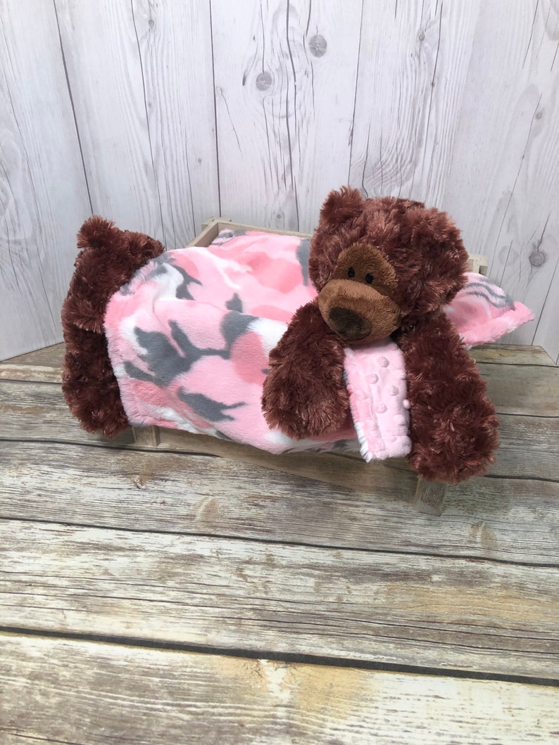 pink camo teddy bear