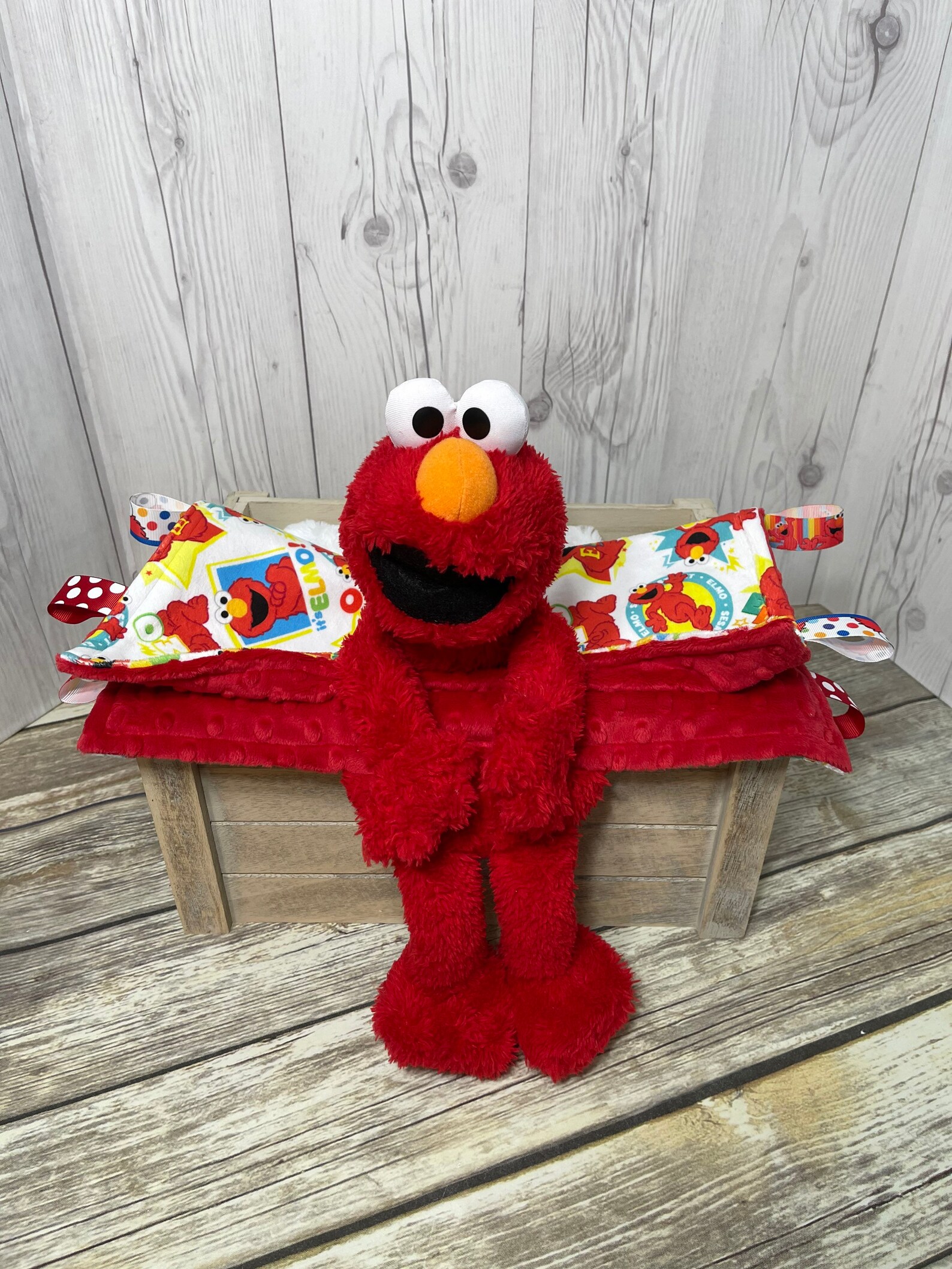 Elmo Plush Lovey Security Blanket Personalized Elmo Stuffed Etsy