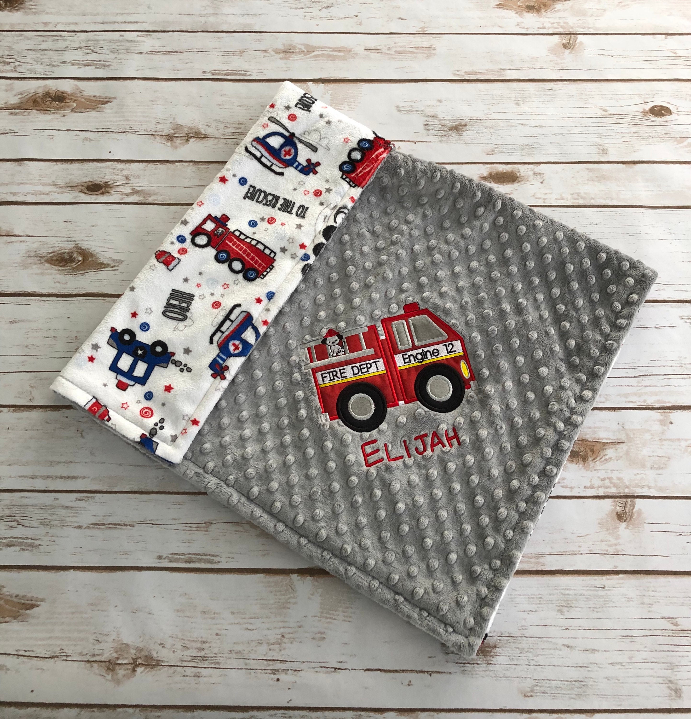 Fire Truck Dalmatian Minky Baby Blanket Personalized Fire Etsy