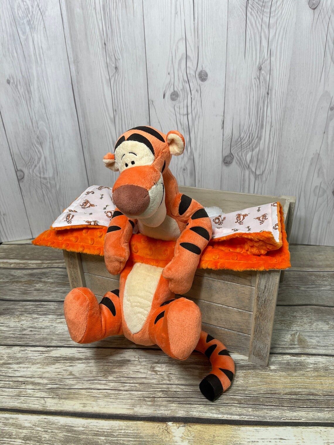 Tigger Plush Lovey Security Blanket Personalized Tigger Etsy