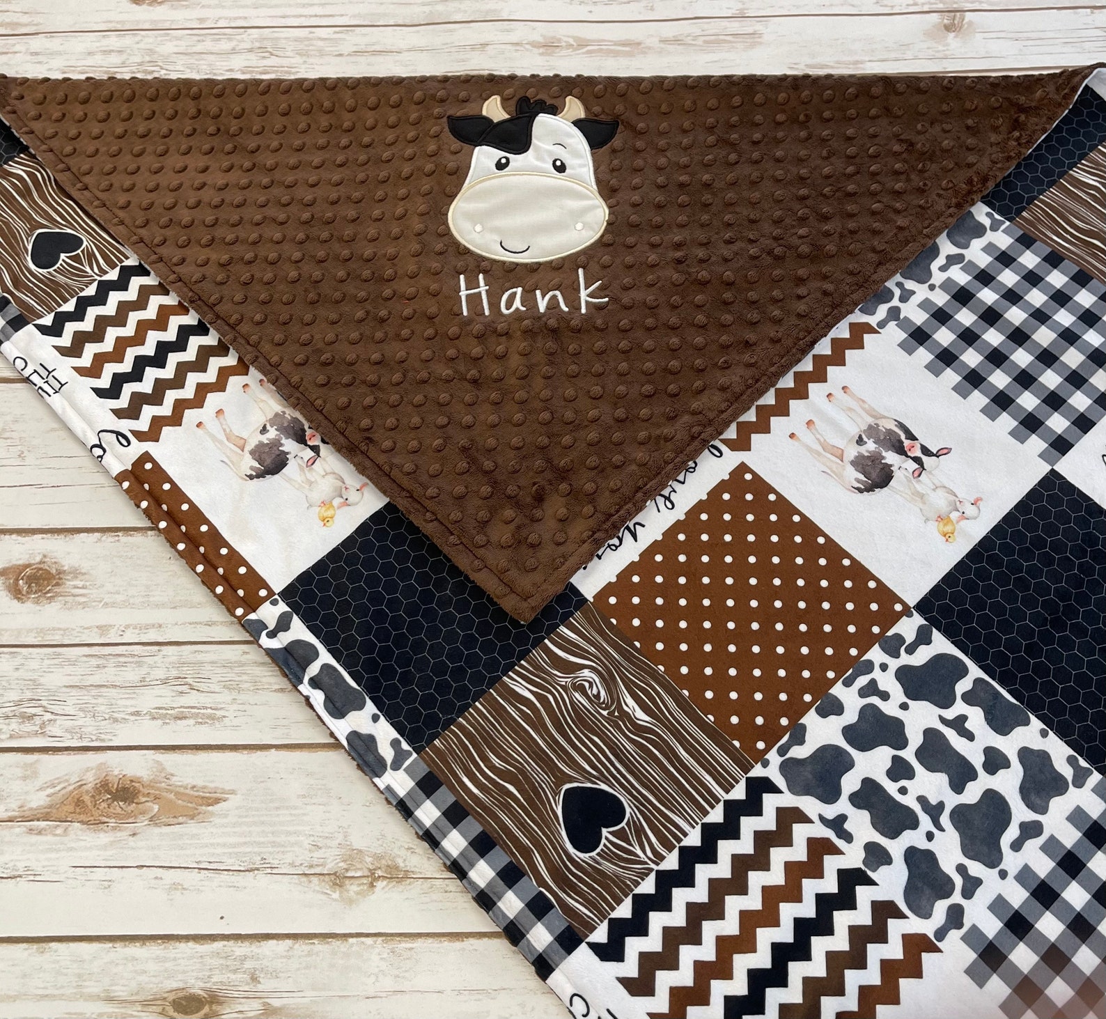 Cow Minky Baby Blanket Personalized Soft Baby Boy Cow Minky Etsy