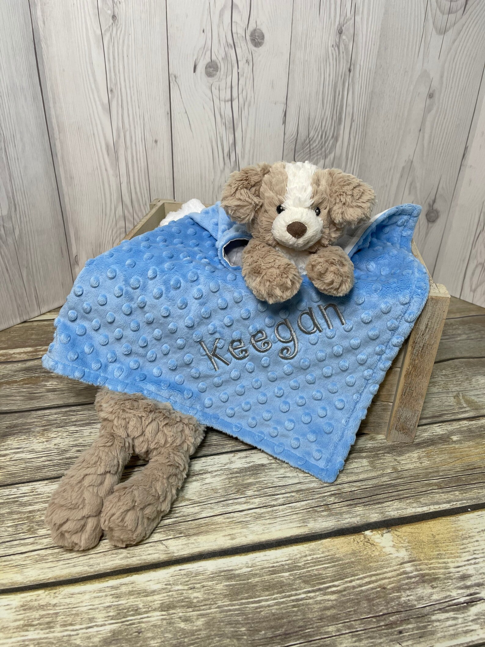 Puppy Plush Lovey Security Blanket Personalized Dog Plush Etsy