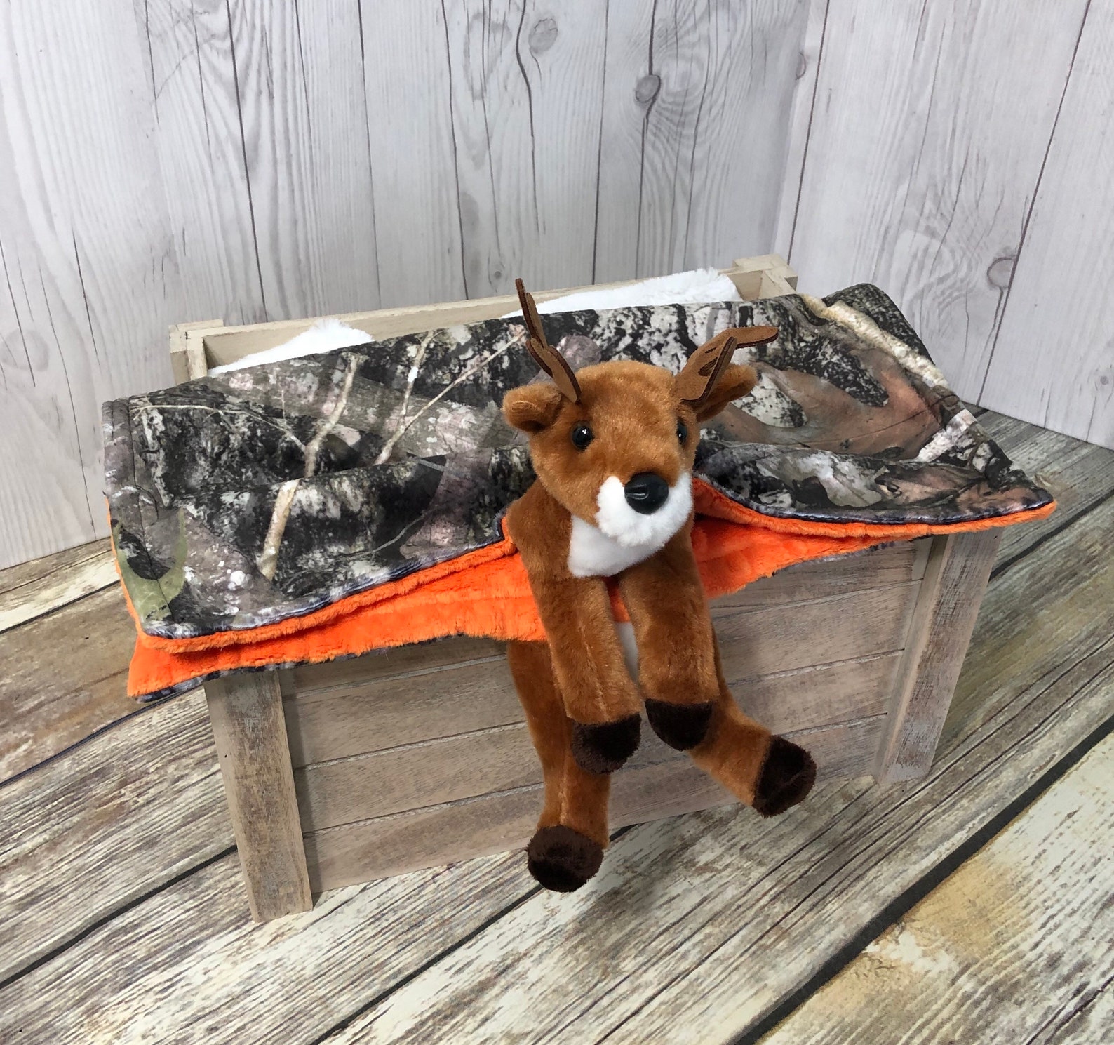Deer Camo Plush Lovey Security Blanket Personalized Deer Etsy
