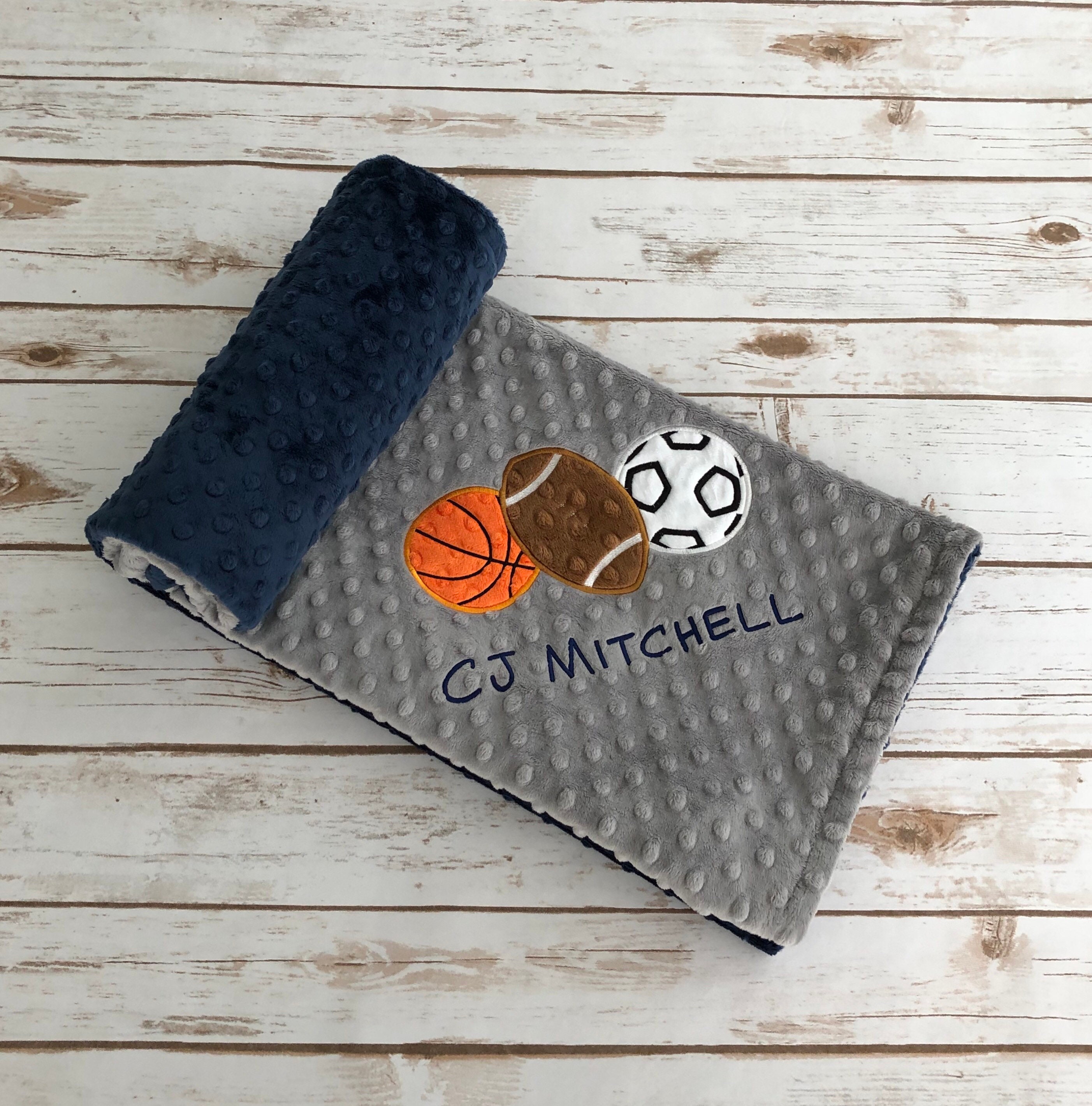 Sports Minky Baby Blanket Personalized Basketball Baby Etsy