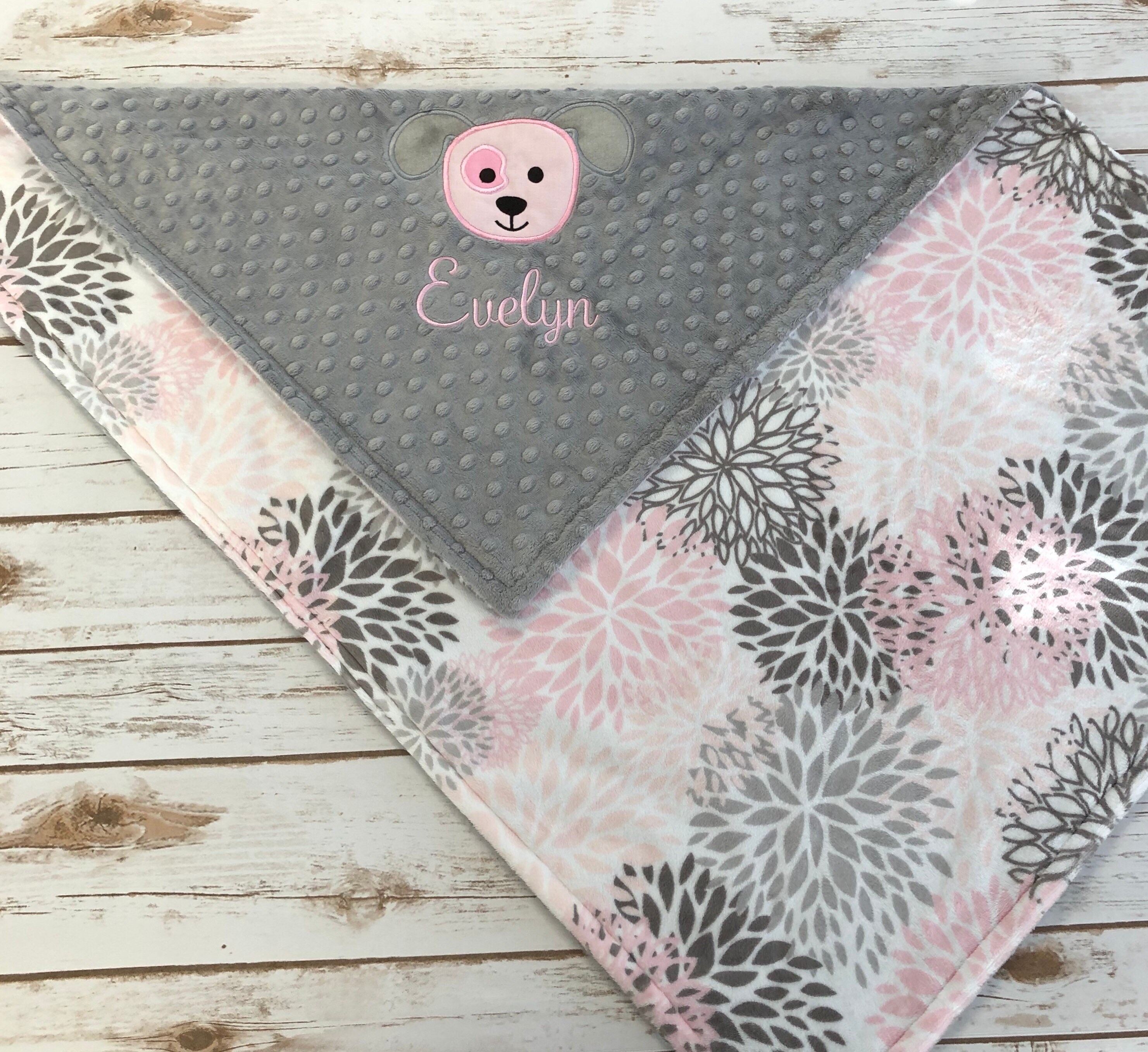 Girls Puppy Dog Minky Baby Blanket Personalized Puppy Dog Etsy