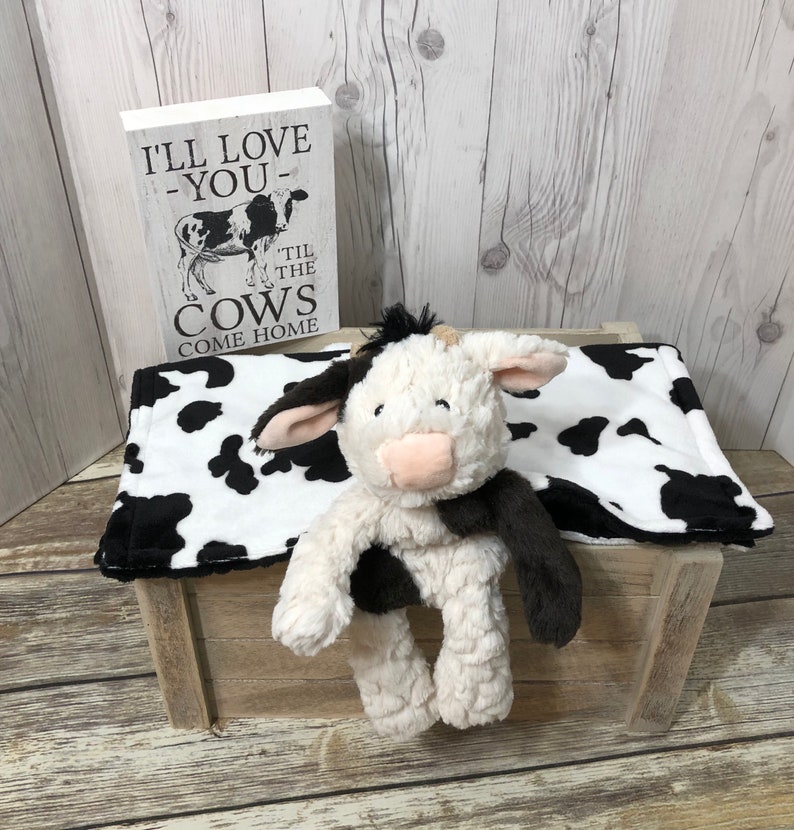 Cow Plush Lovey Security Blanket Personalized Cow Plush - Etsy