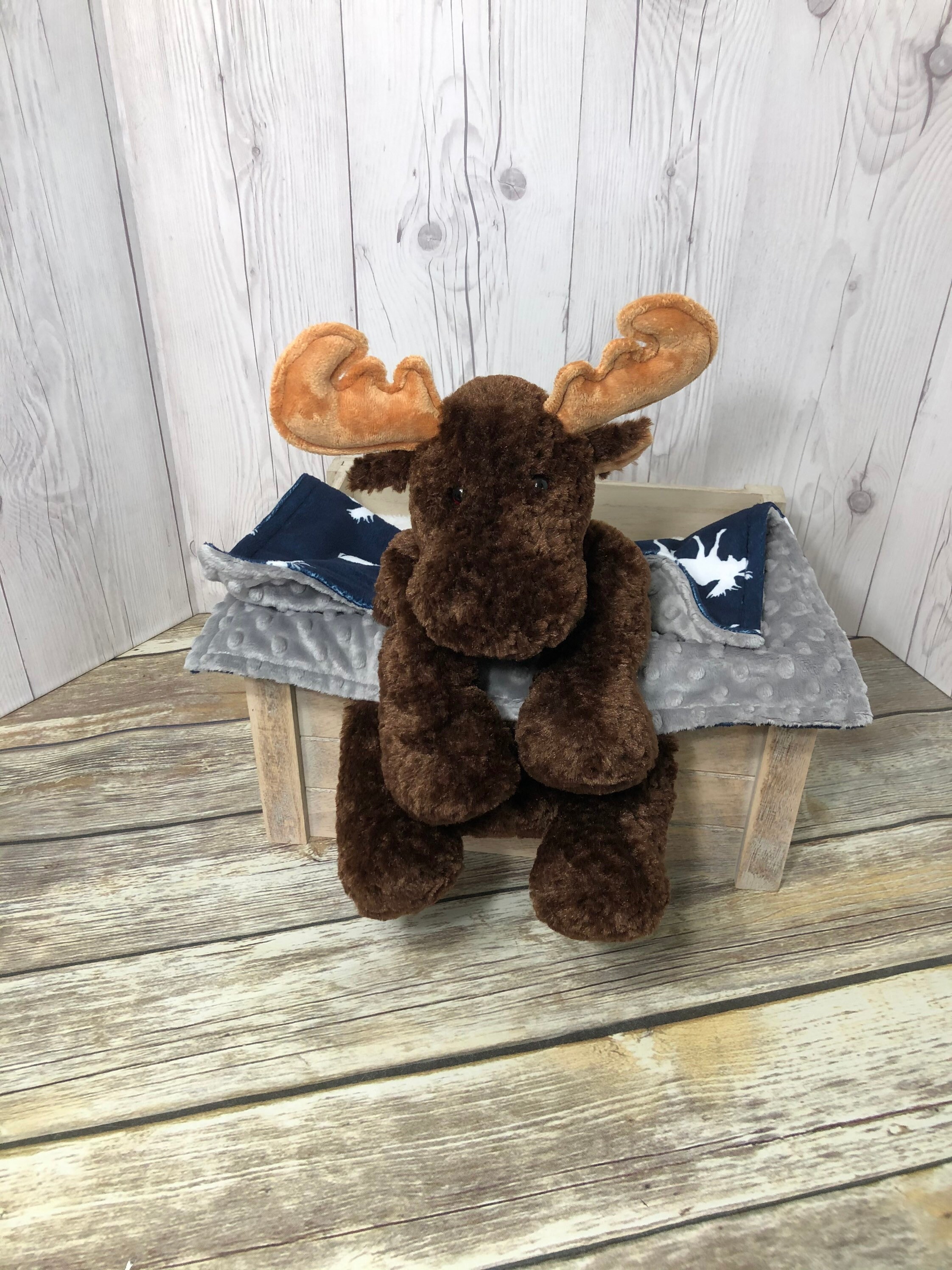Moose Plush Lovey Security Blanket Moose Stuffed Animal Etsy