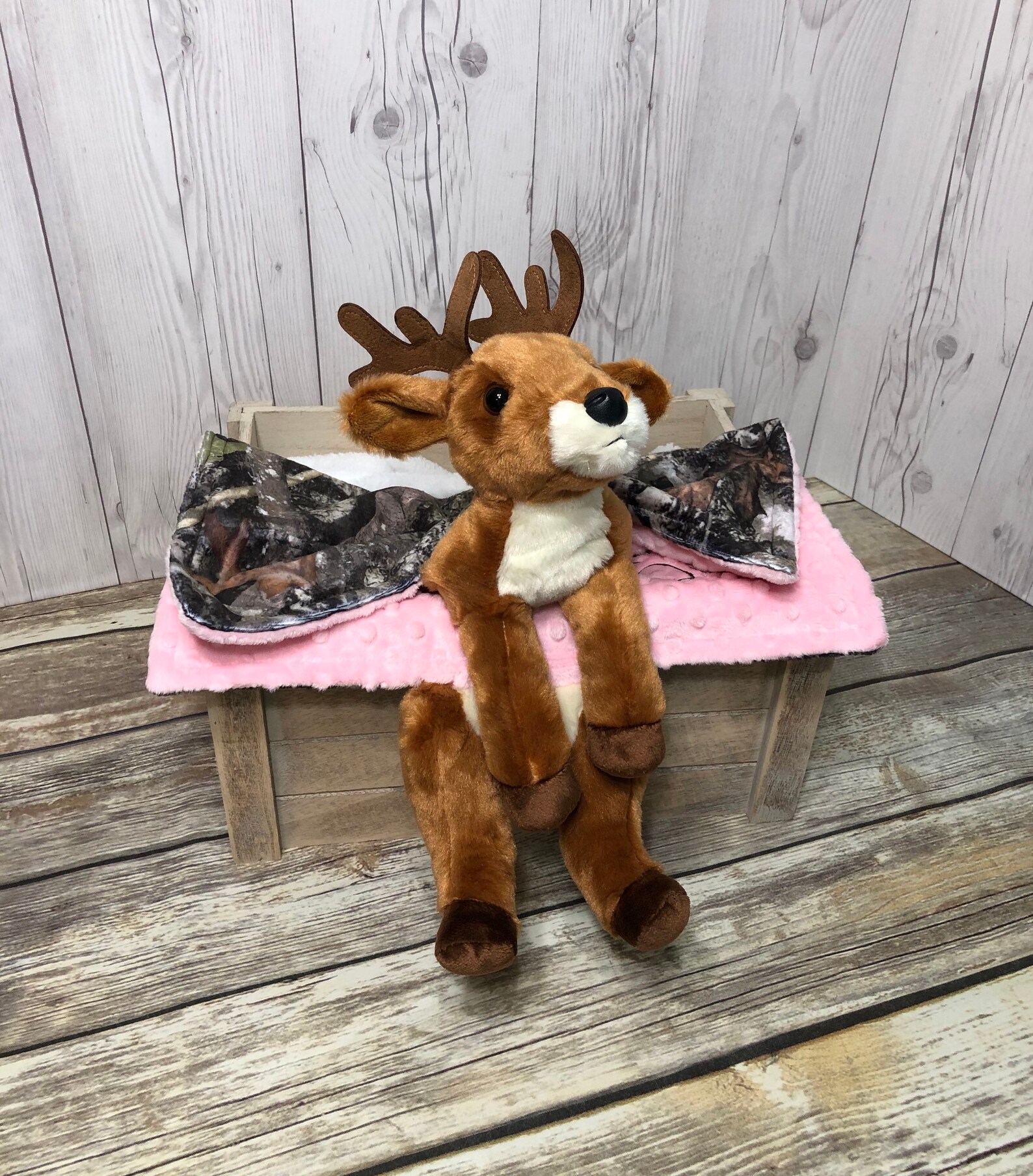 Girls Deer Camo Plush Lovey Security Blanket Personalized Etsy