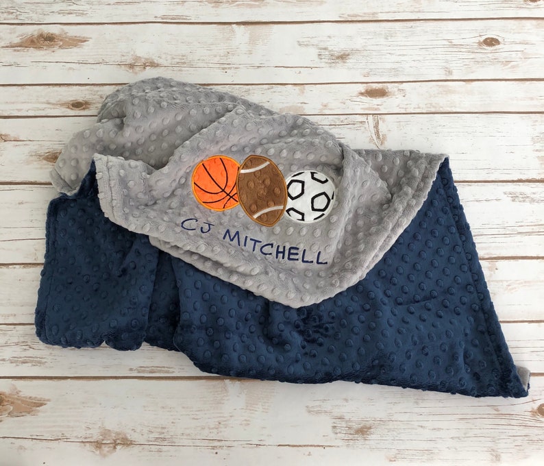 Sports Minky Baby Blanket Personalized Basketball Baby Etsy