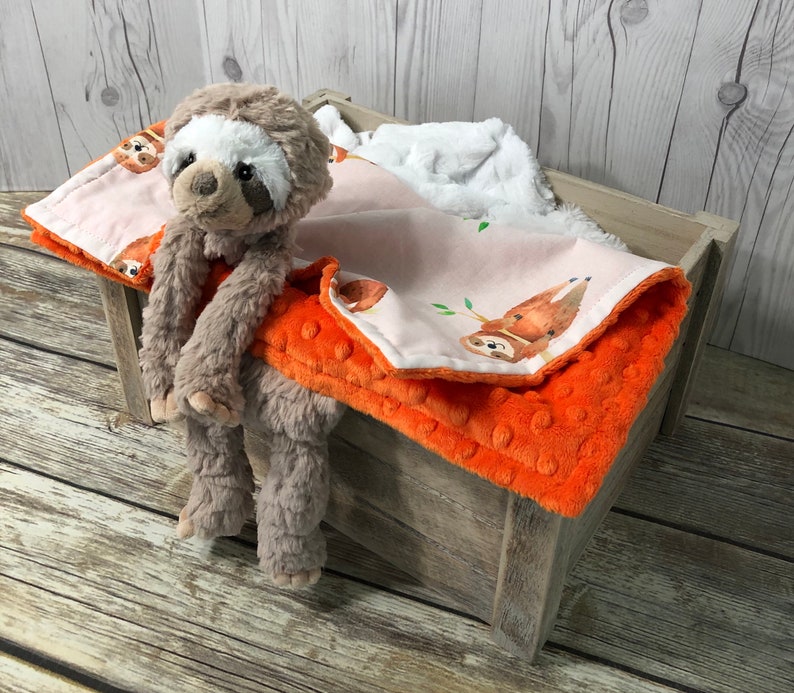 Sloth Plush Lovey Security Blanket Personalized Sloth Stuffed Etsy