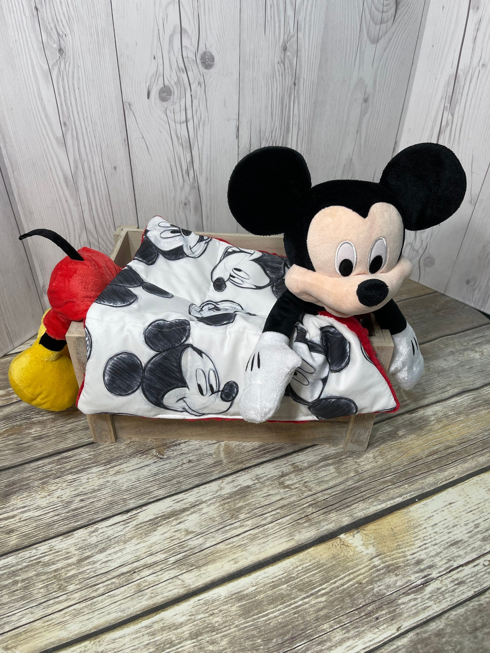 Weighted Mickey Mouse Plush Lovey Security Blanket Etsy