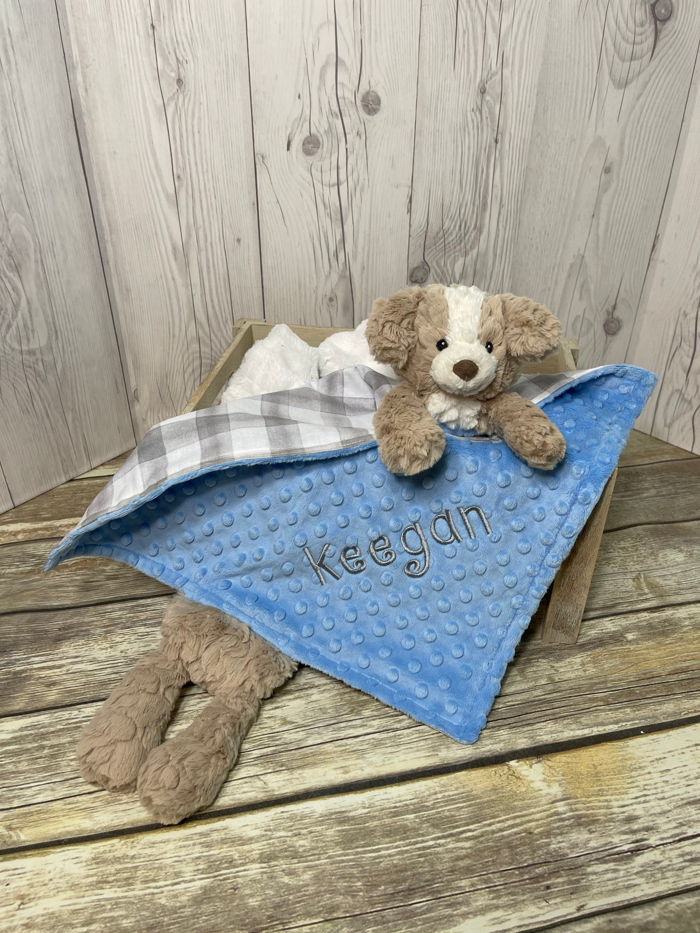 Puppy Plush Lovey Security Blanket Personalized Dog Plush Etsy