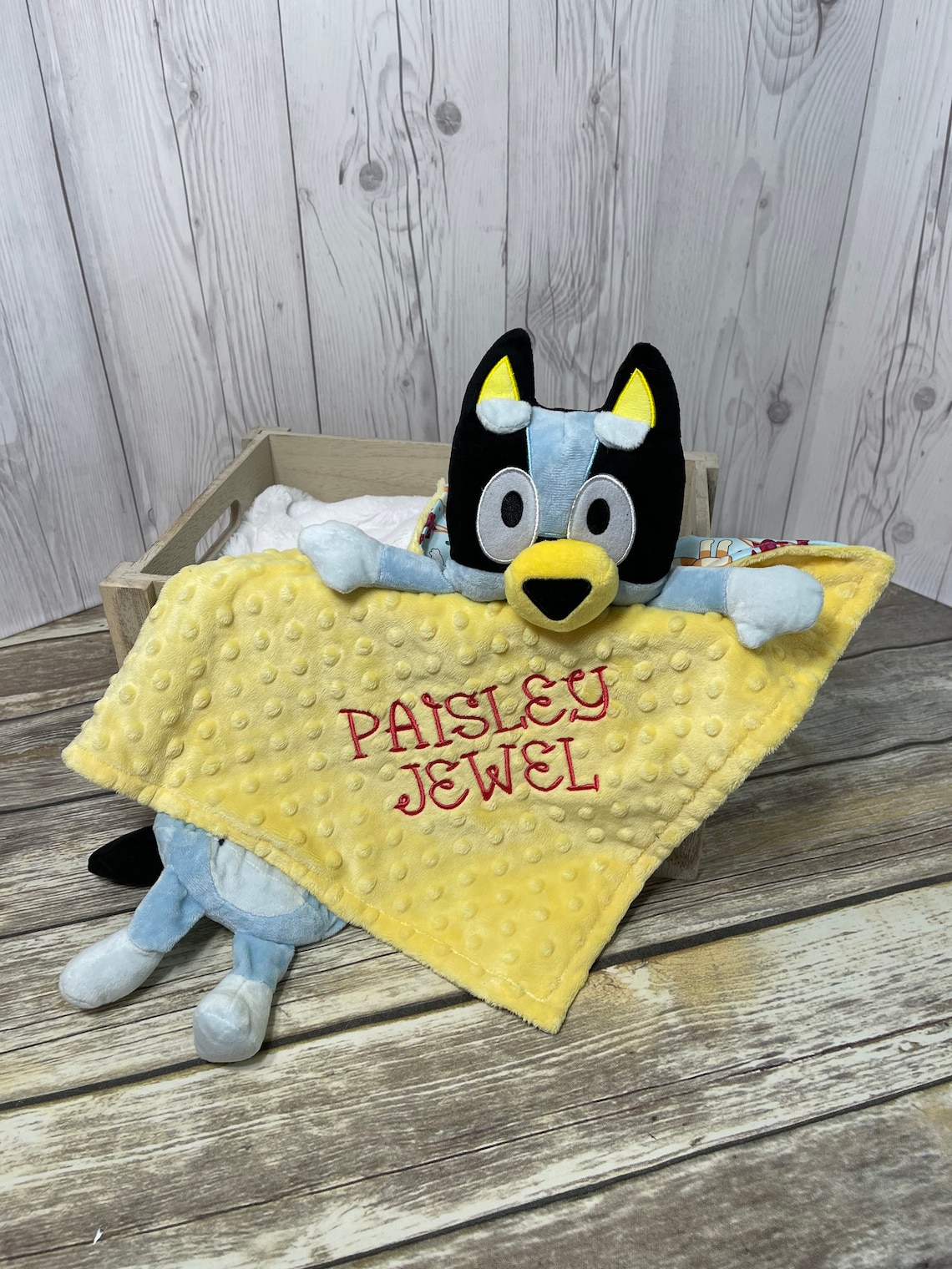 Bluey Plush Lovey Security Blanket Personalized Bluey Stuffed Etsy