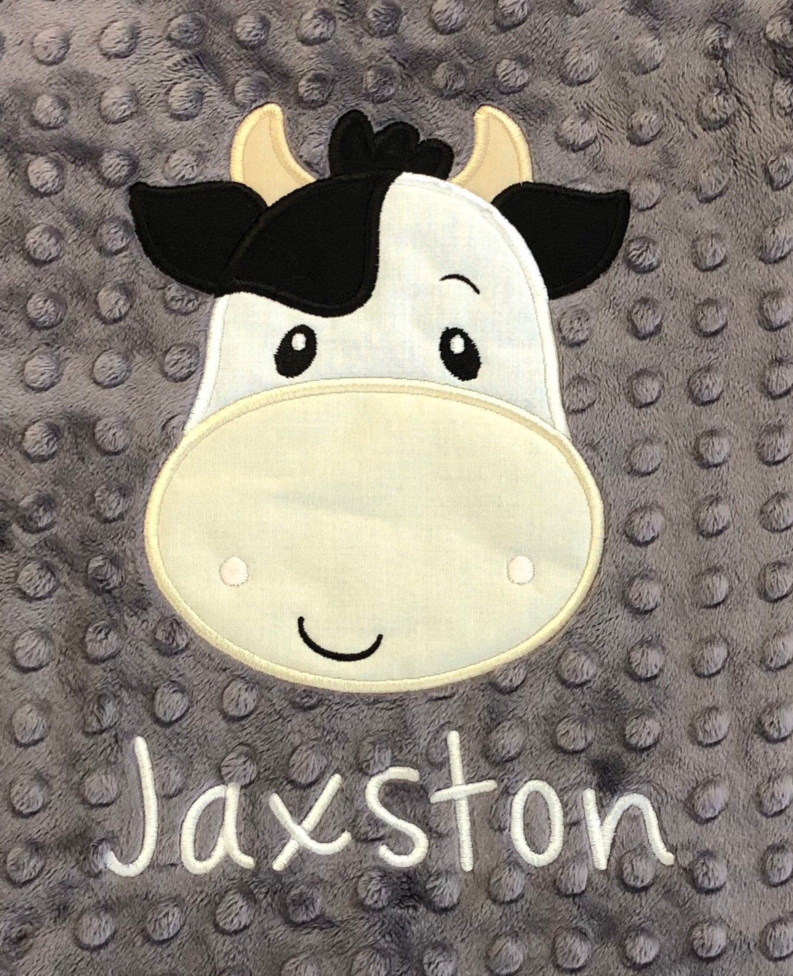 Boys Cow Minky Baby Blanket Personalized Soft Baby Boy Cow Etsy
