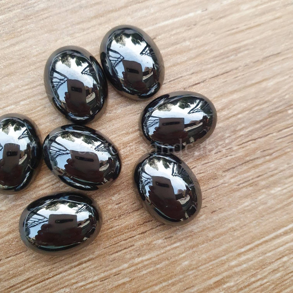 Hematite Natural Hematite Cabochon Calibrated Flat Back Oval Etsy