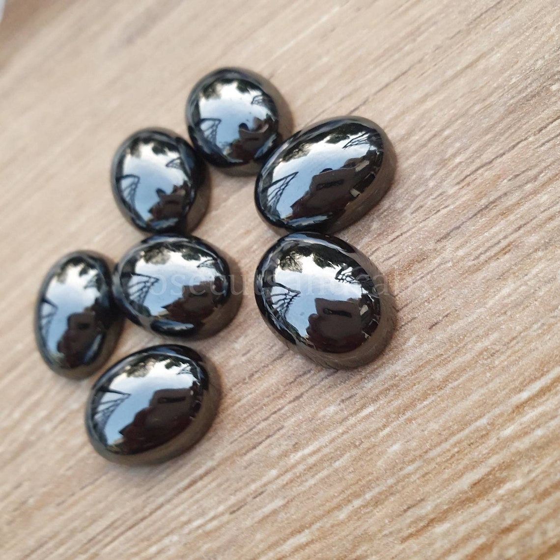 Hematite Natural Hematite Cabochon Calibrated Flat Back Oval Etsy