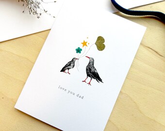 Love you dad // Father’s Day card //Made with real pressed flowers // Birthday card