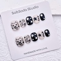 Hand Painted Dog Star Press On Nails: Cat Eye, Short Round product logo