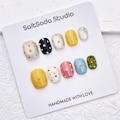 Dots Handmade Press On Nails: Bright Colorful, Short Round product logo