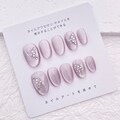 Simple Butterfly Nail/Light Pink Cat Eye Nail/Cute Short Oval Nail/Handmade Press on Nail/Easy Spring Nail/Popular Minimalist Nail product logo