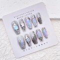 Glitter Silver Metal Nails/Metallic Silver Nails/Goth Punk Cool Nail/Chrome Nail Design/Handmade Press on Nails/Fashion Popular Nail product logo