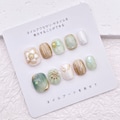 Simple Flower Nail Art/Spring Light Green Nail/Cute Short Nail/Handmade Press on Nail/Easy Floral Nail/Wedding Nails Bridesmaids product logo