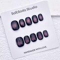 Purple Cat Eye Handmade Press On Nails: Short Round product logo