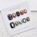 Vintage Short Colorful Nail/Delicate Gold Foil Nail/Handmade Press on Nail/Elegant Classy Winter Nail/Fashion Popular Glitter Nail product logo