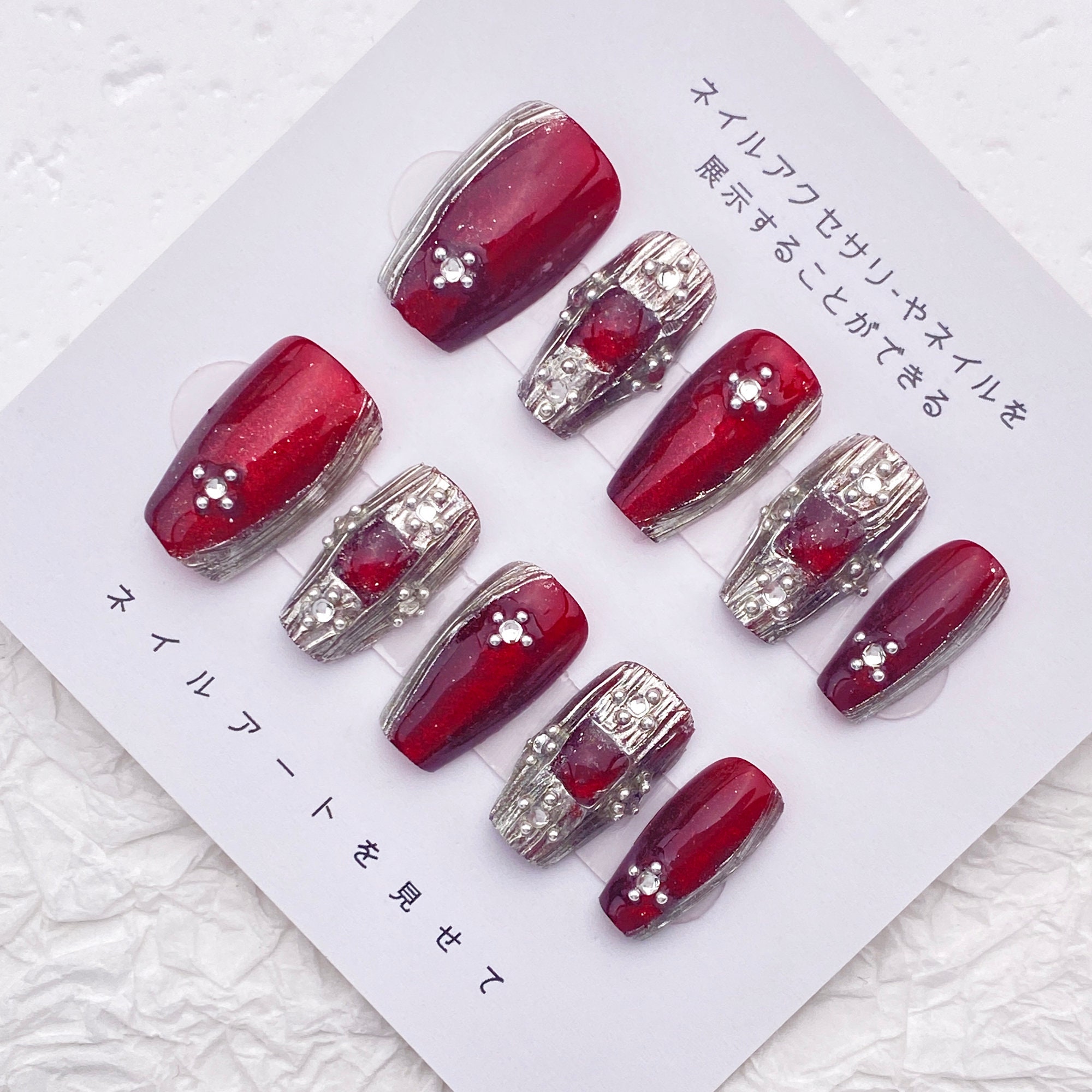 Maroon Nail Art Meets Glitter Glam