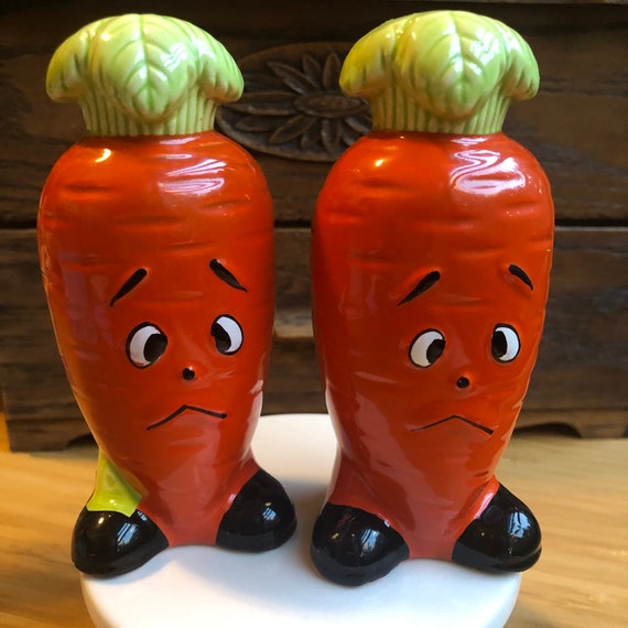 Carrot Anthropomorphic Salt & Pepper Shakers Made for Kmart Etsy