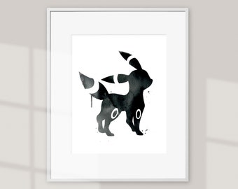 Eeveelution ART, POKE Print, Watercolor Printable, Instant Download, Nursery Decor, Wall Art, Watercolor Poster, Nursery Design, Minimalist