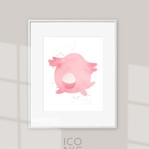 Pink Watercolor Print, Printable, Digital Download, Pink Nursery Decor, Girly Watercolor Art, Kids Room Decor, Wall Art, Minimal Poster