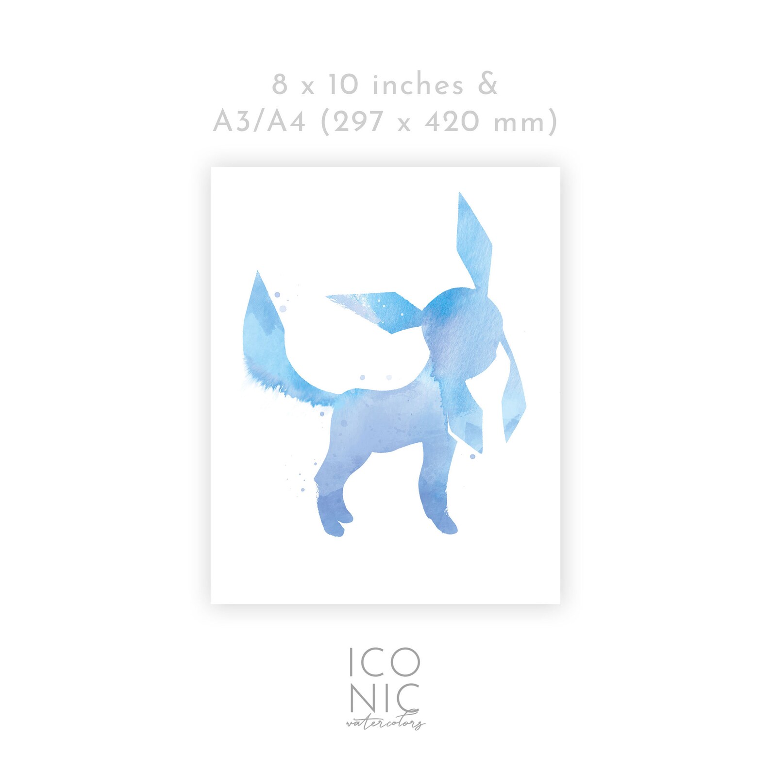 Ice Evolution Print WATERCOLOR Printable Print Poke Digital Etsy