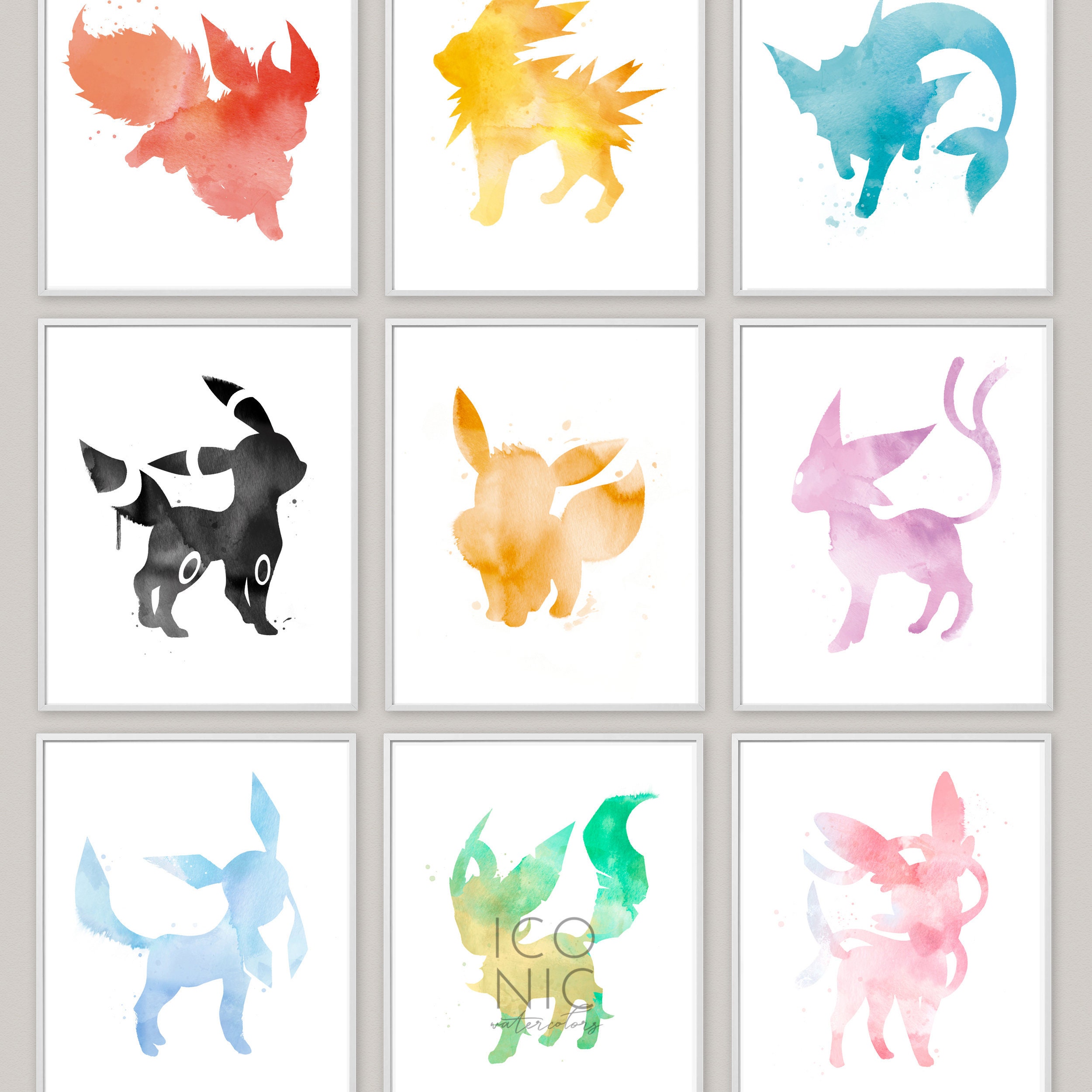 Eevee evolution for every type (some are concept art)  Eevee evolutions, Pokemon  eevee evolutions, Pokemon eevee