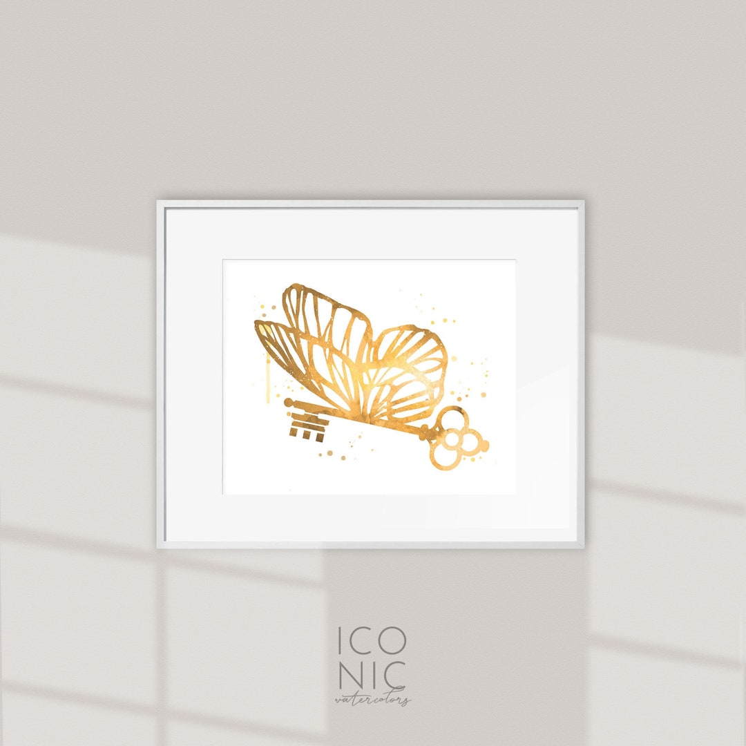 Flying Key Print, Wizards Printable, Magical Winged Key Digital ...