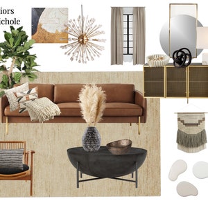 Interior Design Mood Board l Interior E-Design Studio l Custom E-Design Board l Virtual E-Design l Online Interior Design