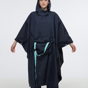 Water proof raincoat, unisex oversize, lightweight cape/poncho with hood, raincoat for walks image 7