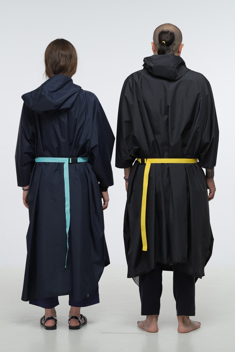 Water proof raincoat, unisex oversize, lightweight cape/poncho with hood, raincoat for walks image 3