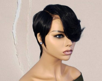 BELLA - GLUELESS PIXIE Tapered Cut 100% Human Hair Wig