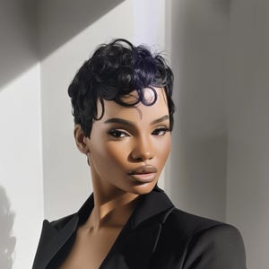 Sculpted Pixie Wig: Glueless Human Hair, Red Carpet Style - AVA