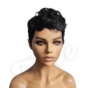 HARPER Beginners Wig Short Pixie 100% Human Hair Pixie Cut Pin Curl Full Wig Layered Pixie Wig Short Hair