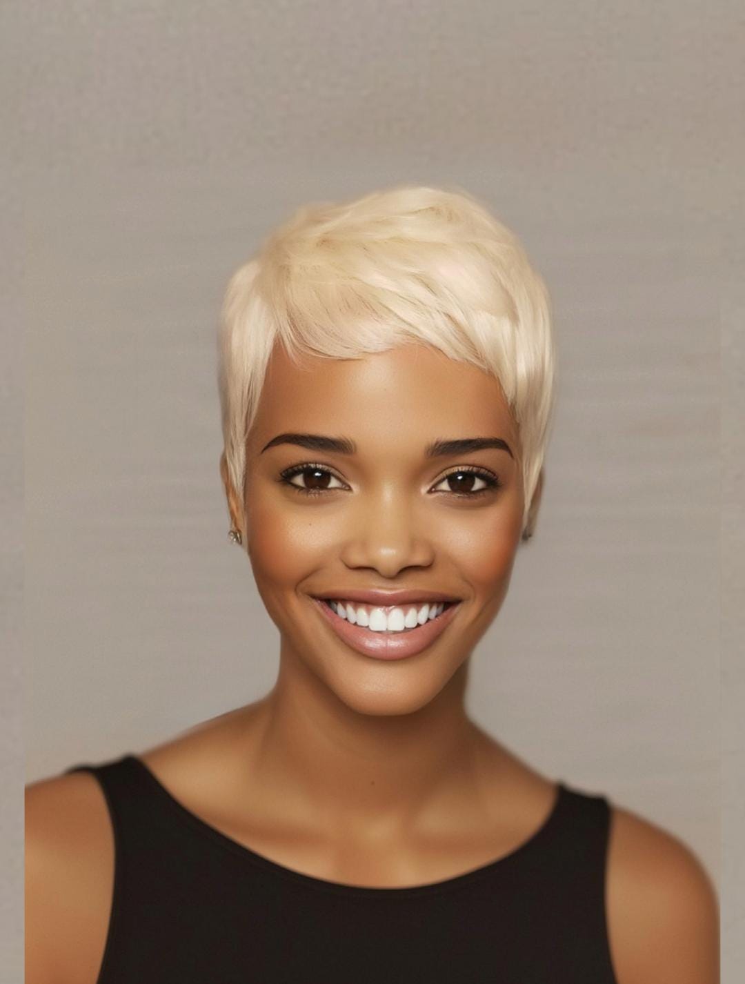 Celeb Inspired Pixie Wig – Romantic Side-Swept Cut | Glueless Human Hair Wig | Short Soft Wig | Petite Cap | 100% Human Hair- SABI
