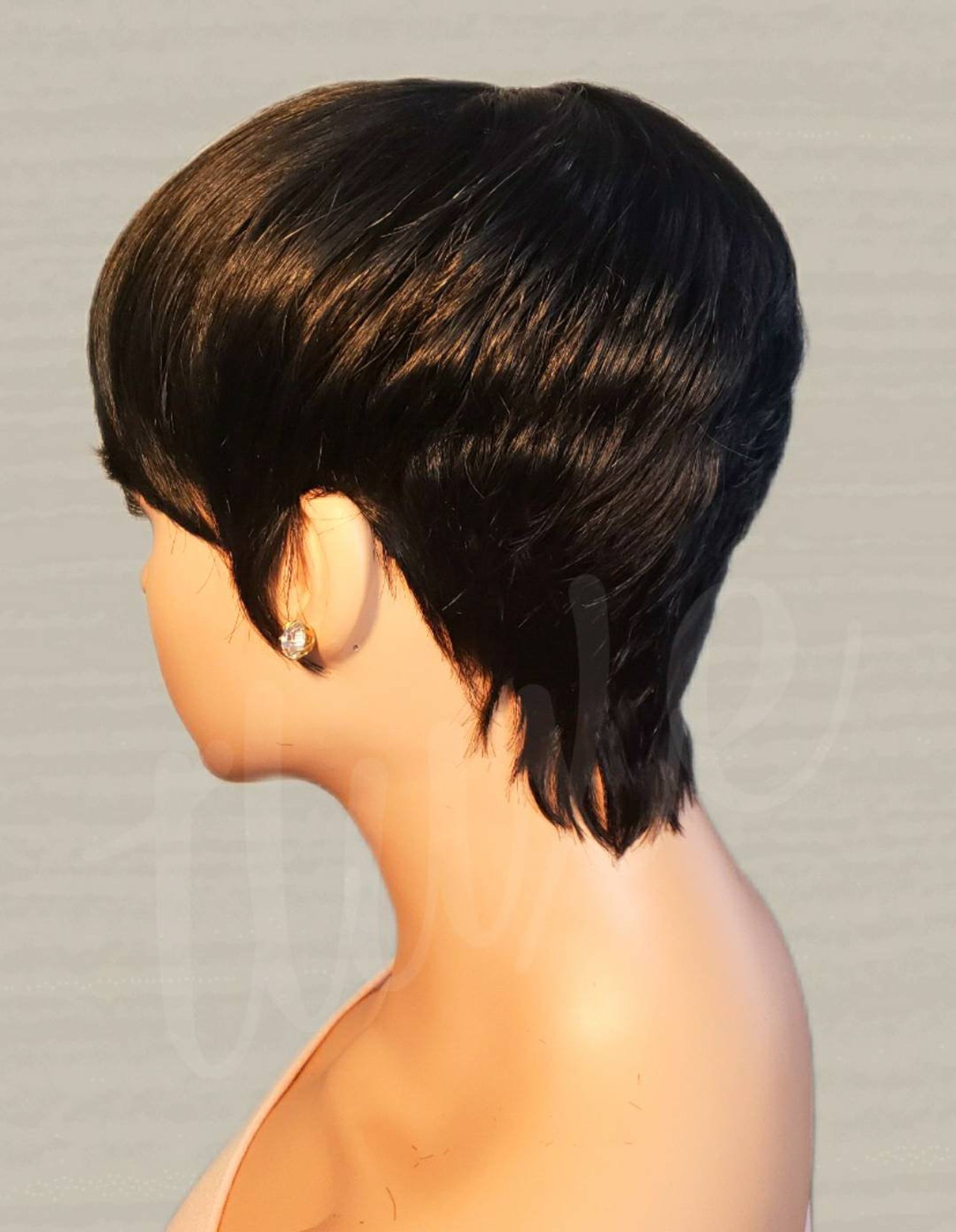 GIA GLUELESS PIXIE Tapered Cut 100% Human Hair Wig - Etsy