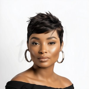 Salt & Pepper Pixie Wig: Glueless Human Hair, Edgy Short Cut