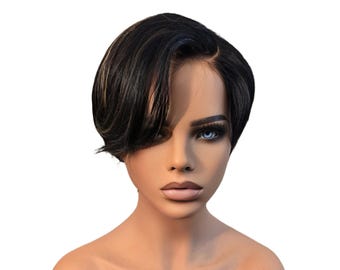 Perruque courte pixie pré-coiffée sans colle, en dentelle HD, idéale pour les débutantes - BELLA