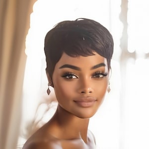 Micro Bang Pixie Wig – Chic Short Human Hair Pixie | Sleek Glueless Wig | Petite Cap | Modern Minimalist Style - LILLY