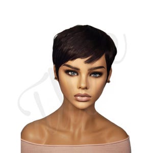 Chloe Pixie Wig: 100% Human Hair Short Cut Wig with Bangs
