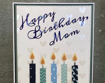 Custom Birthday Candles { Handmade card, birthday card, custom birthday }