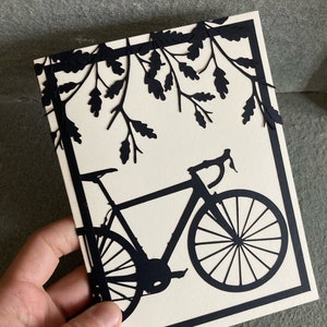 Vélo à l’automne Carte de vœux vierge { carte faite à la main, toute occasion, cycliste, vélo de route }